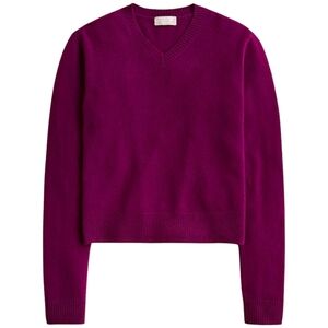 New! J. Crew Cashmere High V-neck Classic Fit Sweater in Iris
